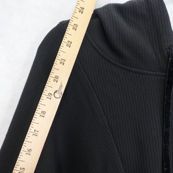 Zara Trafaluc Hooded Sweatshirt Womens XS Black Top White Cotton Shirt Underlay - Picture 12 of 14